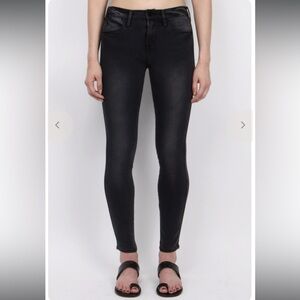 Frame Denim Le High Skinny Preston Black Sz 26